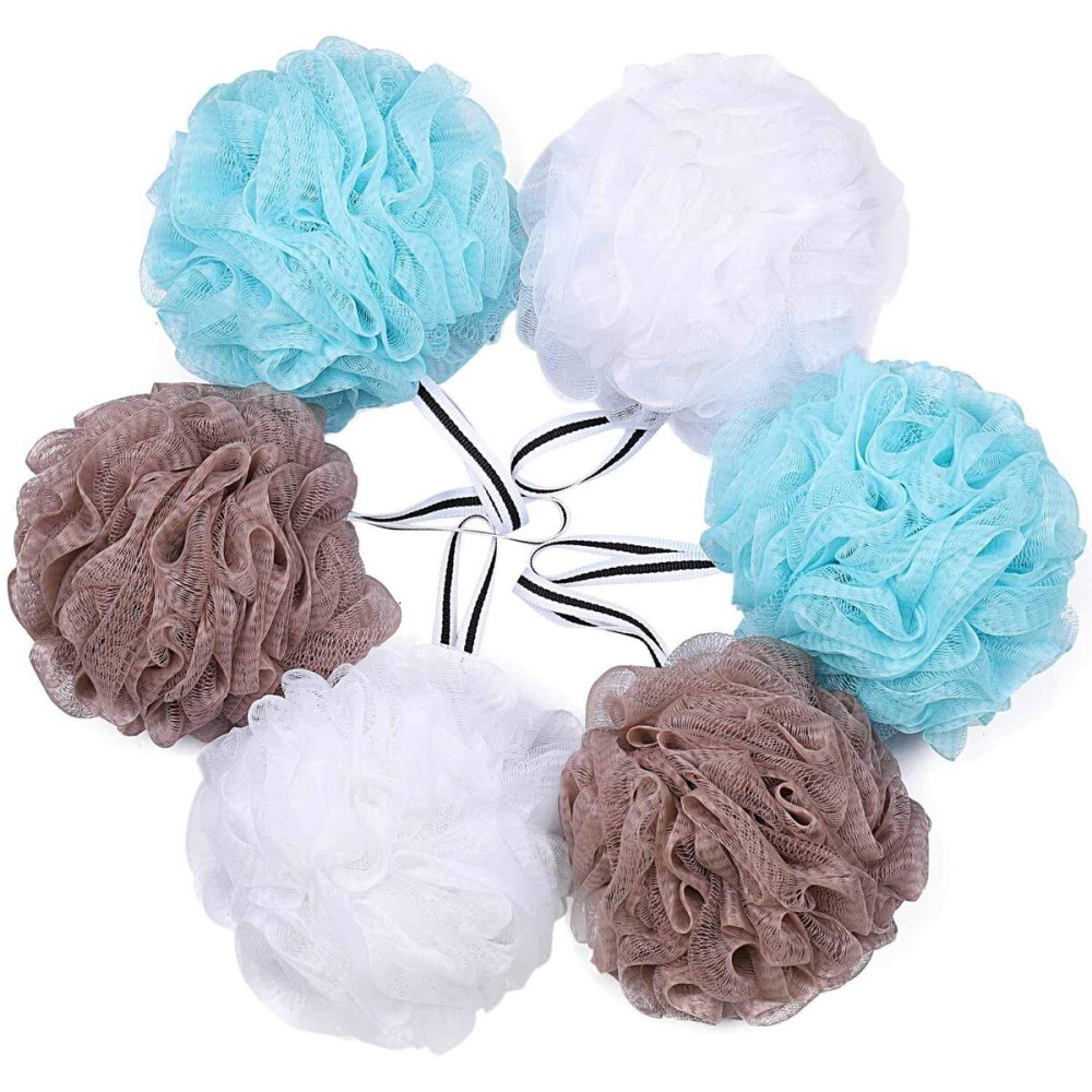 Bath Loofah Shower Sponge Pouf Body Scrubber Exfoliator Scrubber Ball (Set of 6) Bath Loofah Shower Sponge Pouf Body Scrubber Exfoliator Scrubber Ball (Set of 6)