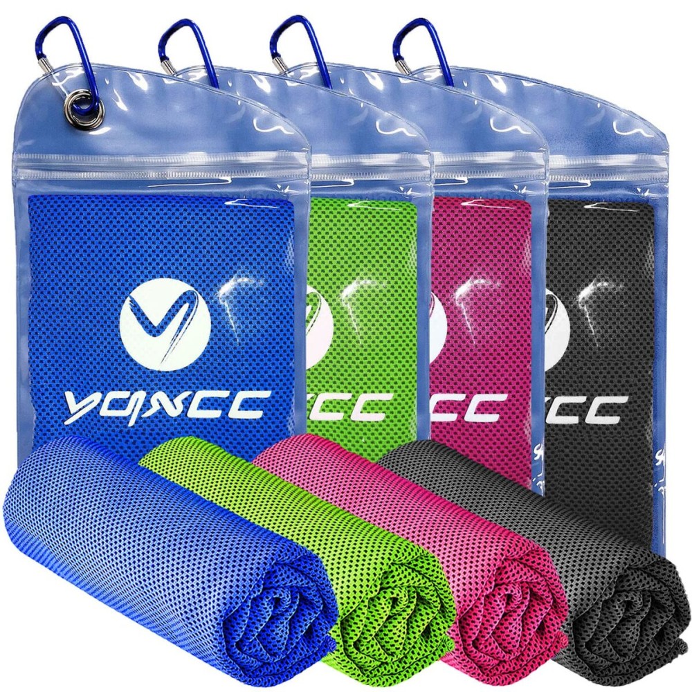 YQXCC 4 Pack Cooling Towel (47x12) Ice Cool for Neck, Microfiber Soft Breathable Chilly Towels for Yoga, Sports, Golf, Gym, Camping, Running, Fitness, Workout & More Activities YQXCC 4 Pack Cooling Towel (47x12) Ice Cool for Neck, Microfiber Soft Breathable Chilly Towels for Yoga, Sports, Golf, Gym, Camping, Running, Fitness, Workout & More Activities