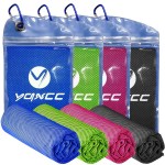 YQXCC 4 Pack Cooling Towel (47x12) Ice Cool for Neck, Microfiber Soft Breathable Chilly Towels for Yoga, Sports, Golf, Gym, Camping, Running, Fitness, Workout & More Activities