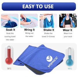 YQXCC 4 Pack Cooling Towel (47x12) Ice Cool for Neck, Microfiber Soft Breathable Chilly Towels for Yoga, Sports, Golf, Gym, Camping, Running, Fitness, Workout & More Activities YQXCC 4 Pack Cooling Towel (47x12) Ice Cool for Neck, Microfiber Soft Breathable Chilly Towels for Yoga, Sports, Golf, Gym, Camping, Running, Fitness, Workout & More Activities