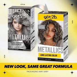 Got2b Metallics Permanent Hair Color, M72 Dusty Silver