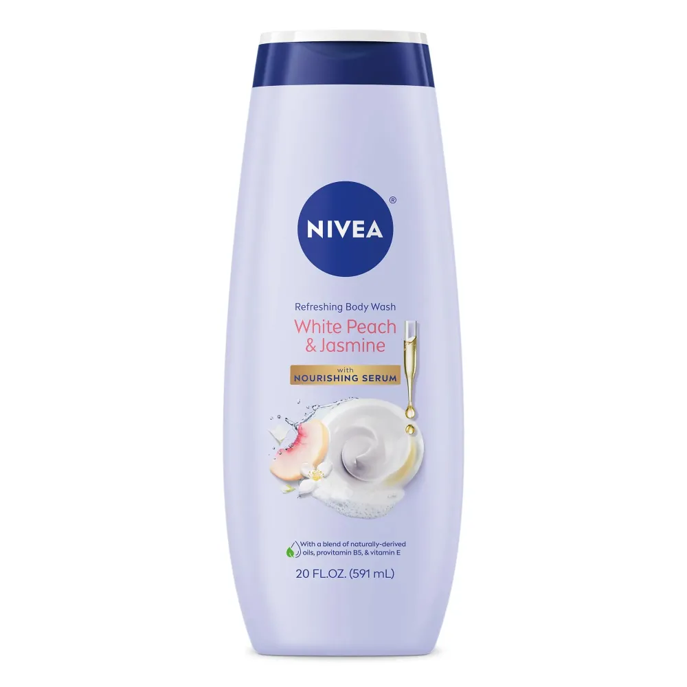 NIVEA Refreshing White Peach and Jasmine Body Wash with Nourishing Serum, Scented Body Wash for Women, Enriched with Provitamin B5 and Vitamin E, 20 Fl Oz Bottle NIVEA Refreshing White Peach and Jasmine Body Wash with Nourishing Serum, Scented Body Wash for Women, Enriched with Provitamin B5 and Vitamin E, 20 Fl Oz Bottle