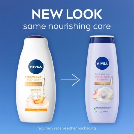 NIVEA Refreshing White Peach and Jasmine Body Wash with Nourishing Serum, Scented Body Wash for Women, Enriched with Provitamin B5 and Vitamin E, 20 Fl Oz Bottle NIVEA Refreshing White Peach and Jasmine Body Wash with Nourishing Serum, Scented Body Wash for Women, Enriched with Provitamin B5 and Vitamin E, 20 Fl Oz Bottle