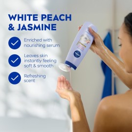 NIVEA Refreshing White Peach and Jasmine Body Wash with Nourishing Serum, Scented Body Wash for Women, Enriched with Provitamin B5 and Vitamin E, 20 Fl Oz Bottle NIVEA Refreshing White Peach and Jasmine Body Wash with Nourishing Serum, Scented Body Wash for Women, Enriched with Provitamin B5 and Vitamin E, 20 Fl Oz Bottle