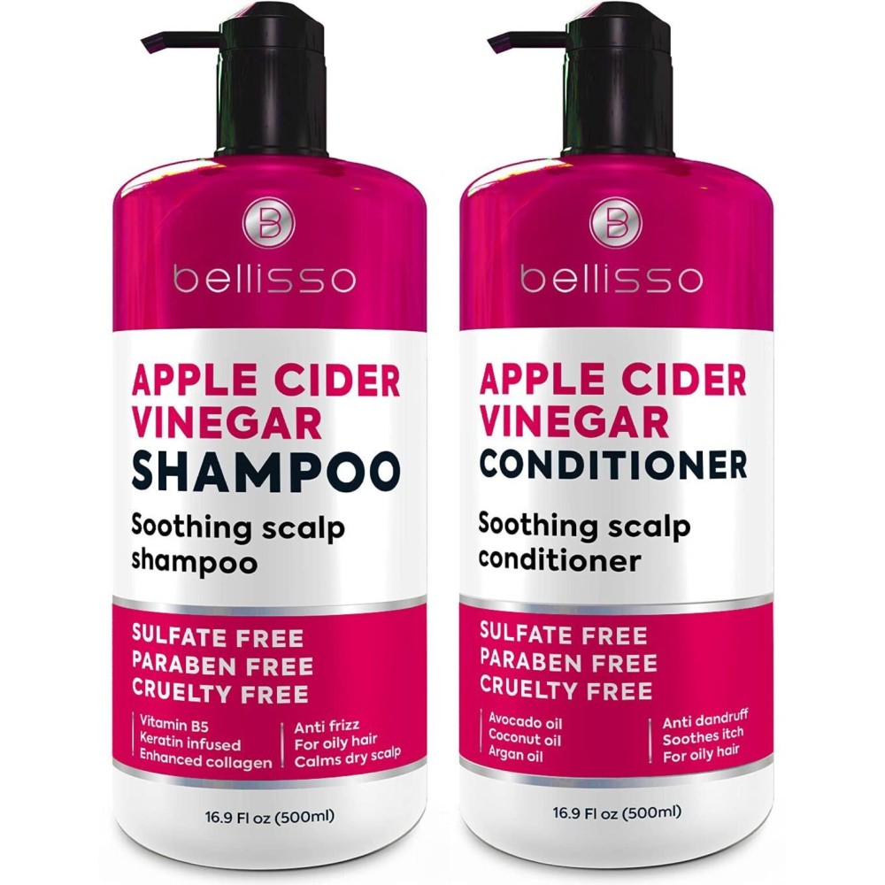 Apple Cider Vinegar Shampoo and Conditioner Set - Stop Flaky and Itchy Scalp - Sulfate Paraben Free Anti Dandruff Soothing Treatment for Dry, Oily and Damaged Hair - Intense Care for Women and Men Apple Cider Vinegar Shampoo and Conditioner Set - Stop Flaky and Itchy Scalp - Sulfate Paraben Free Anti Dandruff Soothing Treatment for Dry, Oily and Damaged Hair - Intense Care for Women and Men