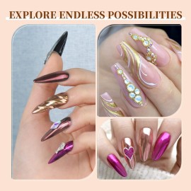 SAVILAND Chrome Nail Powder Set: 6 Colors Metallic Gold Chrome Nail Powder Mirror Effect Holographic Chameleon Pigment Chrome Powder for Gel Nails Manicure Nail Glitter Dust for Nail Art Decorations SAVILAND Chrome Nail Powder Set: 6 Colors Metallic Gold Chrome Nail Powder Mirror Effect Holographic Chameleon Pigment Chrome Powder for Gel Nails Manicure Nail Glitter Dust for Nail Art Decorations