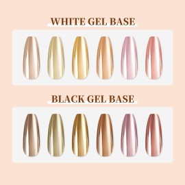 SAVILAND Chrome Nail Powder Set: 6 Colors Metallic Gold Chrome Nail Powder Mirror Effect Holographic Chameleon Pigment Chrome Powder for Gel Nails Manicure Nail Glitter Dust for Nail Art Decorations SAVILAND Chrome Nail Powder Set: 6 Colors Metallic Gold Chrome Nail Powder Mirror Effect Holographic Chameleon Pigment Chrome Powder for Gel Nails Manicure Nail Glitter Dust for Nail Art Decorations