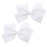 3 Inch Grosgrain Bow for Little Girls- Set of 2 (White)