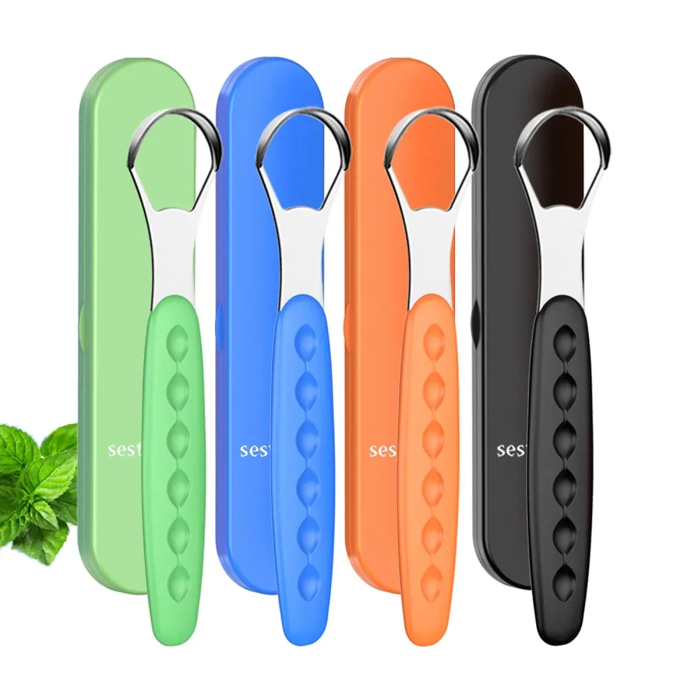 New Version Tongue Scraper Cleaner for Adults & Kids, Medical Grade Metal Tongue Brushes Set for Fresh Breath Dental Eliminate Bad Breath in Seconds (4 pcs) New Version Tongue Scraper Cleaner for Adults & Kids, Medical Grade Metal Tongue Brushes Set for Fresh Breath Dental Eliminate Bad Breath in Seconds (4 pcs)