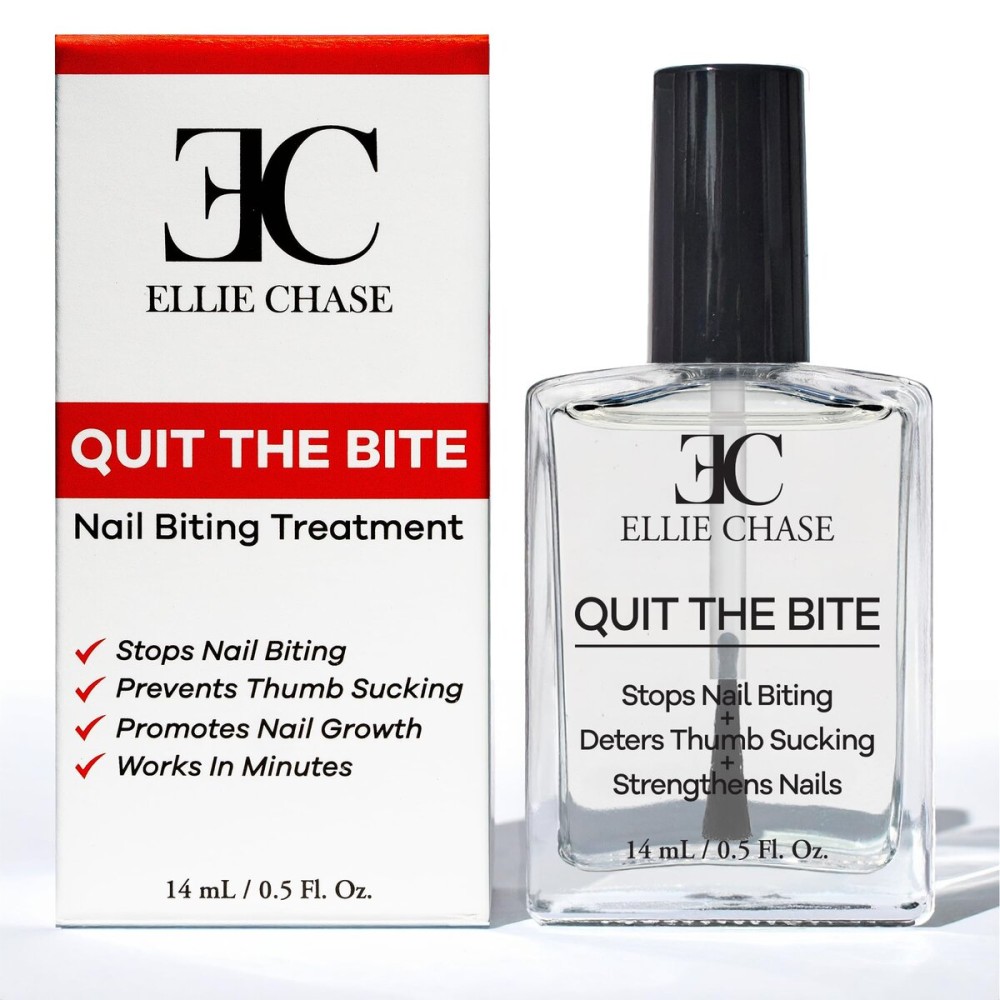 Ellie Chase Stop Nail Biting Deterrent Treatment Polish Extra Bitter Taste 0.5 Oz | Stop Putting Fingers In Your Mouth | Safe For Adults & Kids | Helps Nail Growth Made in USA | DBP Free, TPHP Free Ellie Chase Stop Nail Biting Deterrent Treatment Polish Extra Bitter Taste 0.5 Oz | Stop Putting Fingers In Your Mouth | Safe For Adults & Kids | Helps Nail Growth Made in USA | DBP Free, TPHP Free