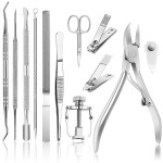 12PCS Ingrown Toenail Tool Ingrown Toenail Treatment Pedicure ToolsIngrown Toenail Tool Kit Nail Clipper Set Pedicure Kit Ingrown Toenail Pedicure Tool By JTIEO