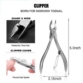 12PCS Ingrown Toenail Tool Ingrown Toenail Treatment Pedicure ToolsIngrown Toenail Tool Kit Nail Clipper Set Pedicure Kit Ingrown Toenail Pedicure Tool By JTIEO
