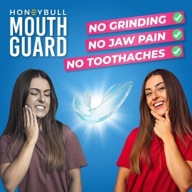 HONEYBULL Mouth Guard for Grinding Teeth [6 Pack - Thin] 1 Size for Light Grinding | Comfortable Custom Mouth Guard for Clenching Teeth at Night, Bruxism, Whitening Tray & Guard