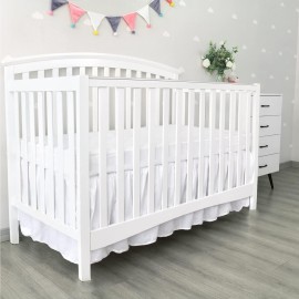 Crib Bed Skirt 28 x 52 with 14 Drop Pleated Dust Ruffle for Baby Boys Girls Elastic Adjustable Fit Toddler Bedskirt Easy On/Off Soft Nursery Standard Crib Bedding Skirts Solid White Crib Skirt Crib Bed Skirt 28 x 52 with 14 Drop Pleated Dust Ruffle for Baby Boys Girls Elastic Adjustable Fit Toddler Bedskirt Easy On/Off Soft Nursery Standard Crib Bedding Skirts Solid White Crib Skirt