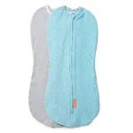 SwaddleMe by Ingenuity Compression Baby Swaddle Pod, Two-Way Zipper for Easy Diaper Changes, Improves Sleep & Calms Startle Reflex, 0-2 Months, 1.0 TOG, 2-Pack - Dino Jam