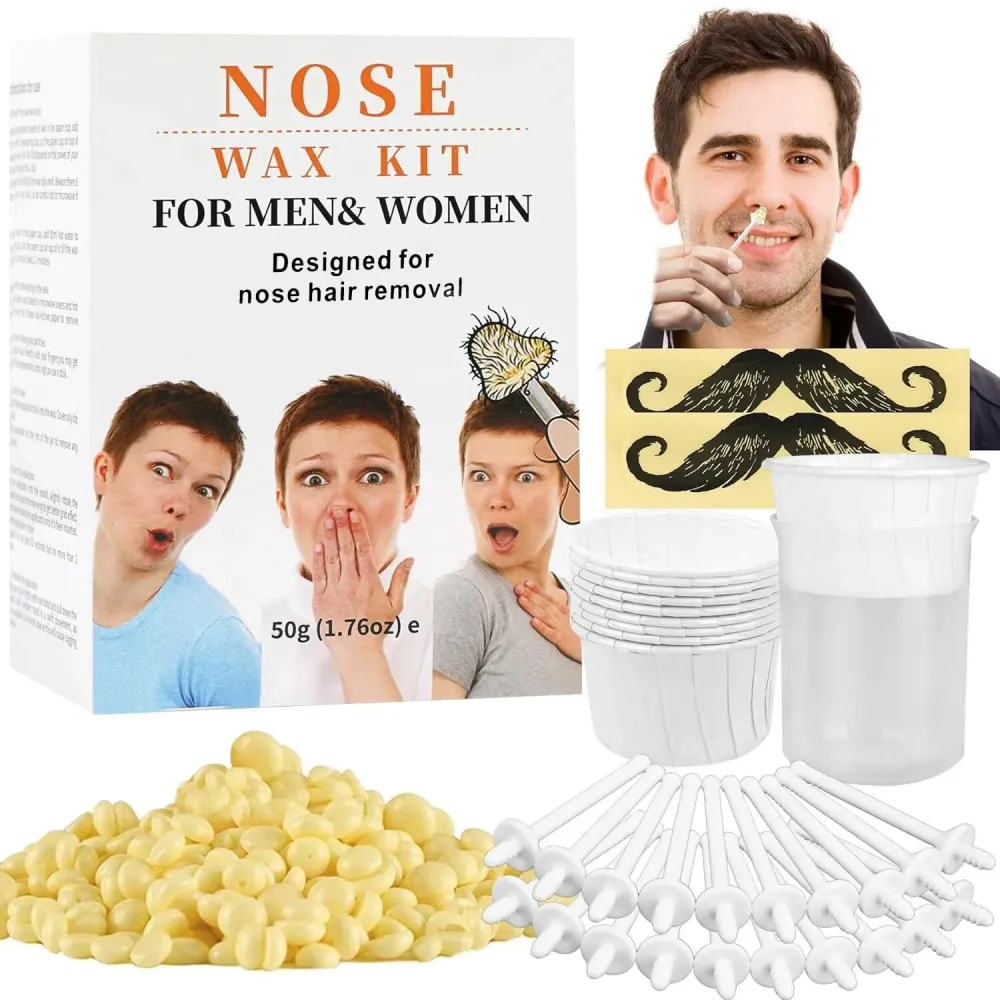 Nose Wax Kit from CoFashion - 50g Wax for Hair Removal, 20 Applicators (Up to 20 Uses), 10 Paper Cups for Nose and Ear Waxing Nose Wax Kit from CoFashion - 50g Wax for Hair Removal, 20 Applicators (Up to 20 Uses), 10 Paper Cups for Nose and Ear Waxing