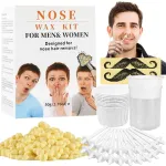 Nose Wax Kit from CoFashion - 50g Wax for Hair Removal, 20 Applicators (Up to 20 Uses), 10 Paper Cups for Nose and Ear Waxing