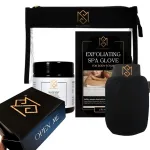 Exfoliating Glove Kessa Mitt Body Scrubber - Dead Skin Remover Shower Glove for Dead Skin Scrubbing and Deep Pore Cleansing - by MoroccanSource (3 Piece spa Set)