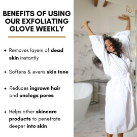 Exfoliating Glove Kessa Mitt Body Scrubber - Dead Skin Remover Shower Glove for Dead Skin Scrubbing and Deep Pore Cleansing - by MoroccanSource (3 Piece spa Set) Exfoliating Glove Kessa Mitt Body Scrubber - Dead Skin Remover Shower Glove for Dead Skin Scrubbing and Deep Pore Cleansing - by MoroccanSource (3 Piece spa Set)