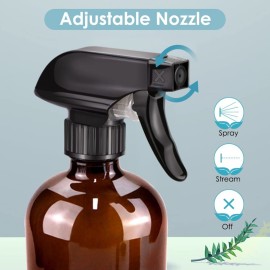 Bontip Glass Spray Bottle, Amber Glass Spray Bottle Set & Accessories for Non-toxic Window Cleaners Aromatherapy Facial Hydration Watering Flowers Hair Care (2 Pack/16 oz) (Amber) Bontip Glass Spray Bottle, Amber Glass Spray Bottle Set & Accessories for Non-toxic Window Cleaners Aromatherapy Facial Hydration Watering Flowers Hair Care (2 Pack/16 oz) (Amber)