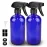 Bontip Glass Spray Bottle, Blue Glass Spray Bottle Set & Accessories for Non-toxic Window Cleaners Aromatherapy Facial Hydration Watering Flowers Hair Care (2 Pack/16 oz) (Blue)