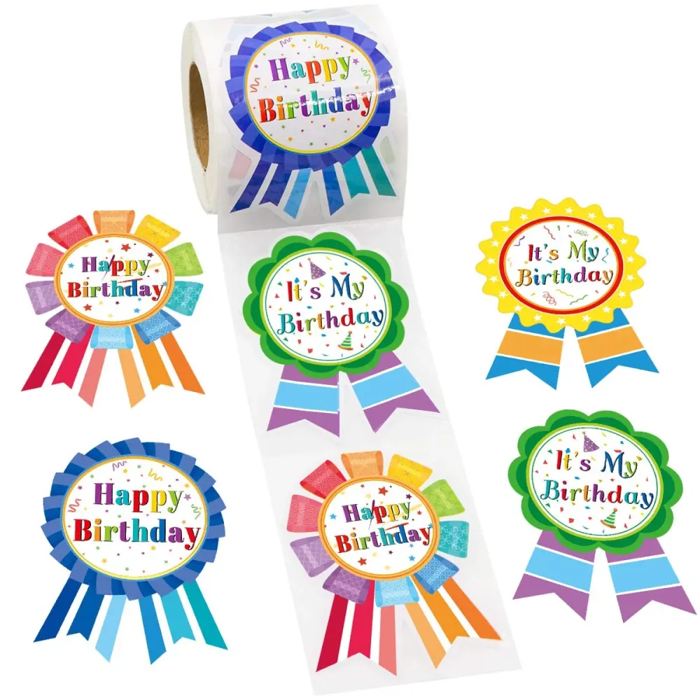 Happy Birthday Badge & Stickers - It\'s My Birthday Stickers for Kids, Home, Classroom & Party Decoration - 200 Pcs
