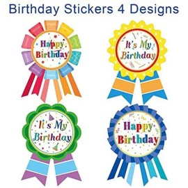 Happy Birthday Badge & Stickers - It\'s My Birthday Stickers for Kids, Home, Classroom & Party Decoration - 200 Pcs