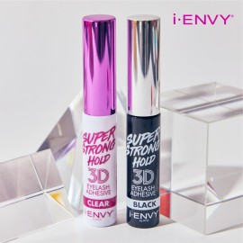 i-Envy by KISS Super Strong Hold 3D Strip Lash Glue (Clear), Waterproof Brush-On False Eyelash Adhesive, Latex-Free & Odor-Free, Long-Lasting & Easy Application, Ideal for Sensitive Eyes
