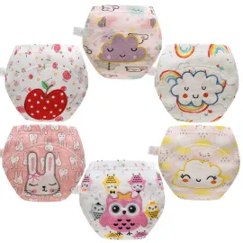 Skhls Baby Toddler Thick Absorbent Potty Training Pants Underwear (2T, 6pcs Girls\')