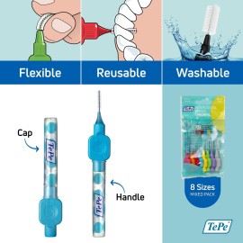 TePe Pack of 8 Interdental Brush Original, Soft Dental Brush for Teeth Cleaning, Mixed Pack TePe Pack of 8 Interdental Brush Original, Soft Dental Brush for Teeth Cleaning, Mixed Pack