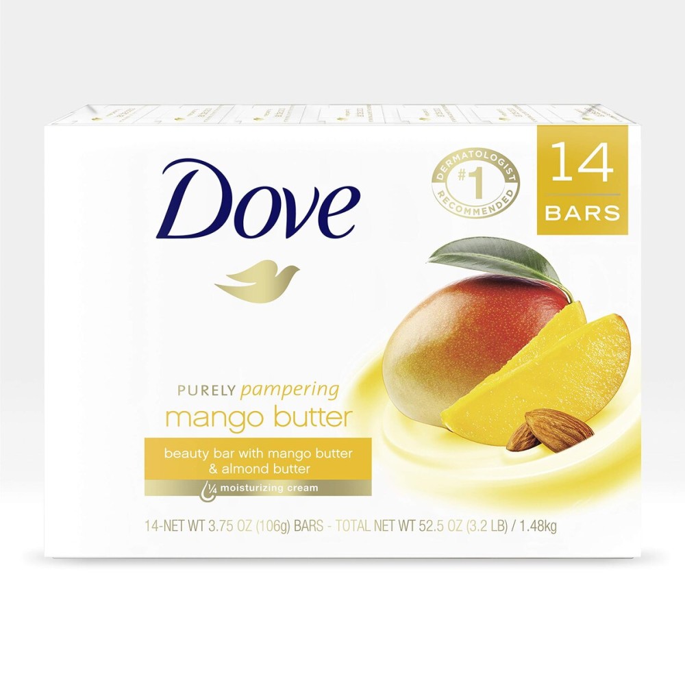 Dove Beauty Bar With Mango Butter 14 Bars To Moisturize Dry Skin More Moisturizing Than Bar Soap 3.75 oz Dove Beauty Bar With Mango Butter 14 Bars To Moisturize Dry Skin More Moisturizing Than Bar Soap 3.75 oz
