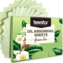 Teenitor Oil Blotting Sheets for Face, 100 Sheets Green Tea Oil Absorbing Tissues Paper, Large 10cmx7cm Oil Blotters Teenitor Oil Blotting Sheets for Face, 100 Sheets Green Tea Oil Absorbing Tissues Paper, Large 10cmx7cm Oil Blotters