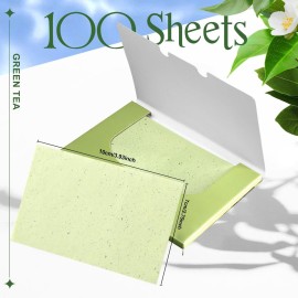 Teenitor Oil Blotting Sheets for Face, 100 Sheets Green Tea Oil Absorbing Tissues Paper, Large 10cmx7cm Oil Blotters Teenitor Oil Blotting Sheets for Face, 100 Sheets Green Tea Oil Absorbing Tissues Paper, Large 10cmx7cm Oil Blotters
