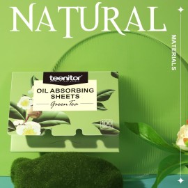 Teenitor Oil Blotting Sheets for Face, 100 Sheets Green Tea Oil Absorbing Tissues Paper, Large 10cmx7cm Oil Blotters Teenitor Oil Blotting Sheets for Face, 100 Sheets Green Tea Oil Absorbing Tissues Paper, Large 10cmx7cm Oil Blotters
