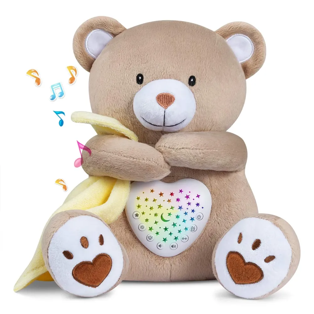 BEREST Rechargeable Baby Sleep Soother Bear, Mom\'s Heartbeat & Lullabies, White Noise Sound, Nursery Decor Night Light Projector, Toddler Crib Sleeping Aid, Baby Shower Gifts BEREST Rechargeable Baby Sleep Soother Bear, Mom\'s Heartbeat & Lullabies, White Noise Sound, Nursery Decor Night Light Projector, Toddler Crib Sleeping Aid, Baby Shower Gifts