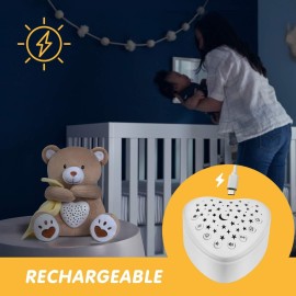 BEREST Rechargeable Baby Sleep Soother Bear, Mom\'s Heartbeat & Lullabies, White Noise Sound, Nursery Decor Night Light Projector, Toddler Crib Sleeping Aid, Baby Shower Gifts BEREST Rechargeable Baby Sleep Soother Bear, Mom\'s Heartbeat & Lullabies, White Noise Sound, Nursery Decor Night Light Projector, Toddler Crib Sleeping Aid, Baby Shower Gifts