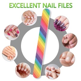 YIMICOO 12PCS Nail Files 150/150 Grit, Emery Boards for Nails, Professional Double Sided Nail File and Buffers for Women Girls Natural Acrylic Nails, Colorful, 7 Inches YIMICOO 12PCS Nail Files 150/150 Grit, Emery Boards for Nails, Professional Double Sided Nail File and Buffers for Women Girls Natural Acrylic Nails, Colorful, 7 Inches
