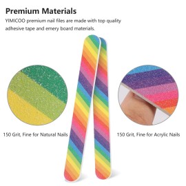 YIMICOO 12PCS Nail Files 150/150 Grit, Emery Boards for Nails, Professional Double Sided Nail File and Buffers for Women Girls Natural Acrylic Nails, Colorful, 7 Inches YIMICOO 12PCS Nail Files 150/150 Grit, Emery Boards for Nails, Professional Double Sided Nail File and Buffers for Women Girls Natural Acrylic Nails, Colorful, 7 Inches