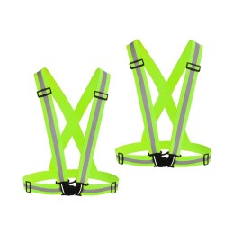 Chiwo Reflective Vest Running Gear 2Pack, High Visibility Adjustable Safety Vest for Night Cycling,Hiking, Jogging,Dog Walking, Construction Safe (Green) Chiwo Reflective Vest Running Gear 2Pack, High Visibility Adjustable Safety Vest for Night Cycling,Hiking, Jogging,Dog Walking, Construction Safe (Green)