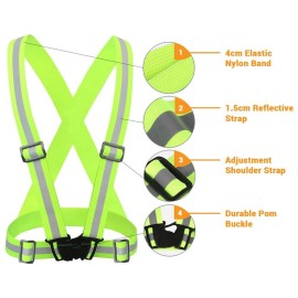 Chiwo Reflective Vest Running Gear 2Pack, High Visibility Adjustable Safety Vest for Night Cycling,Hiking, Jogging,Dog Walking, Construction Safe (Green) Chiwo Reflective Vest Running Gear 2Pack, High Visibility Adjustable Safety Vest for Night Cycling,Hiking, Jogging,Dog Walking, Construction Safe (Green)