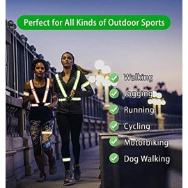 Chiwo Reflective Vest Running Gear 2Pack, High Visibility Adjustable Safety Vest for Night Cycling,Hiking, Jogging,Dog Walking, Construction Safe (Green) Chiwo Reflective Vest Running Gear 2Pack, High Visibility Adjustable Safety Vest for Night Cycling,Hiking, Jogging,Dog Walking, Construction Safe (Green)