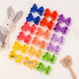 58pcs 3 Inches Grosgrain Ribbon Pinwheel Hair Bows Alligator Clips Hair Barrettes Accessories for Baby Girls Kids Toddlers Teens 29 Colors in Pairs