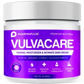 Pharmapulse Vaginal Moisturizer, Vulva Balm Cream, Intimate Skin Care, Menopause Support - Relieves Dryness, Itching, Burning, Redness, Chafing, Odor, Irritation - Estrogen Free 2oz Pharmapulse Vaginal Moisturizer, Vulva Balm Cream, Intimate Skin Care, Menopause Support - Relieves Dryness, Itching, Burning, Redness, Chafing, Odor, Irritation - Estrogen Free 2oz