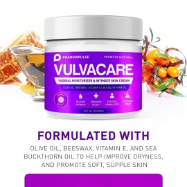 Pharmapulse Vaginal Moisturizer, Vulva Balm Cream, Intimate Skin Care, Menopause Support - Relieves Dryness, Itching, Burning, Redness, Chafing, Odor, Irritation - Estrogen Free 2oz Pharmapulse Vaginal Moisturizer, Vulva Balm Cream, Intimate Skin Care, Menopause Support - Relieves Dryness, Itching, Burning, Redness, Chafing, Odor, Irritation - Estrogen Free 2oz