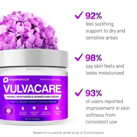 Pharmapulse Vaginal Moisturizer, Vulva Balm Cream, Intimate Skin Care, Menopause Support - Relieves Dryness, Itching, Burning, Redness, Chafing, Odor, Irritation - Estrogen Free 2oz Pharmapulse Vaginal Moisturizer, Vulva Balm Cream, Intimate Skin Care, Menopause Support - Relieves Dryness, Itching, Burning, Redness, Chafing, Odor, Irritation - Estrogen Free 2oz