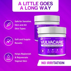 Pharmapulse Vaginal Moisturizer, Vulva Balm Cream, Intimate Skin Care, Menopause Support - Relieves Dryness, Itching, Burning, Redness, Chafing, Odor, Irritation - Estrogen Free 2oz Pharmapulse Vaginal Moisturizer, Vulva Balm Cream, Intimate Skin Care, Menopause Support - Relieves Dryness, Itching, Burning, Redness, Chafing, Odor, Irritation - Estrogen Free 2oz