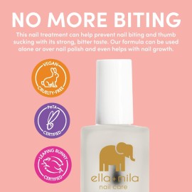 ella+mila No More Biting Nail Polish - Bitter Taste Nail Biting Treatment for Kids & Adults - Effective Thumb Sucking Stop for Kids (0.45 fl oz) ella+mila No More Biting Nail Polish - Bitter Taste Nail Biting Treatment for Kids & Adults - Effective Thumb Sucking Stop for Kids (0.45 fl oz)