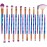 KOLIGHT Pack of 20pcs Cosmetic Eye Shadow Sponge Eyeliner Eyebrow Lip Nose Foundation Powder Makeup Brushes Sets (purple)