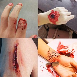MEICOLY SFX Makeup Kit Scars Wax, Fake Blood Spray(2.1Oz) Halloween Special Effect Wound Modeling Skin Wax(1.67Oz) with Spatula, Black Stipple Sponge, Coagulated Blood Gel(1.06Oz),5ml Castor Sealer,02 MEICOLY SFX Makeup Kit Scars Wax, Fake Blood Spray(2.1Oz) Halloween Special Effect Wound Modeling Skin Wax(1.67Oz) with Spatula, Black Stipple Sponge, Coagulated Blood Gel(1.06Oz),5ml Castor Sealer,02