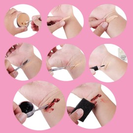 MEICOLY SFX Makeup Kit Scars Wax, Fake Blood Spray(2.1Oz) Halloween Special Effect Wound Modeling Skin Wax(1.67Oz) with Spatula, Black Stipple Sponge, Coagulated Blood Gel(1.06Oz),5ml Castor Sealer,02 MEICOLY SFX Makeup Kit Scars Wax, Fake Blood Spray(2.1Oz) Halloween Special Effect Wound Modeling Skin Wax(1.67Oz) with Spatula, Black Stipple Sponge, Coagulated Blood Gel(1.06Oz),5ml Castor Sealer,02